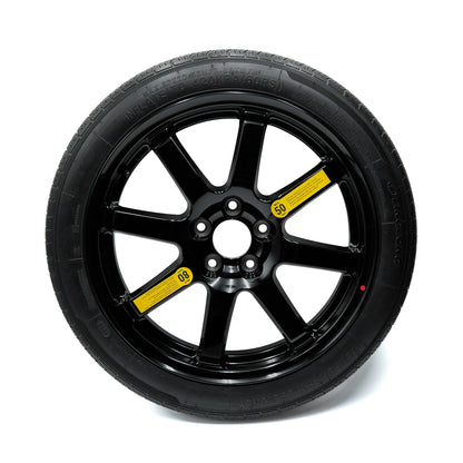 17-inch EZ Spare Wheel with T135/90r17 temporary use tire – black alloy emergency spare tire for vehicles without a factory spare