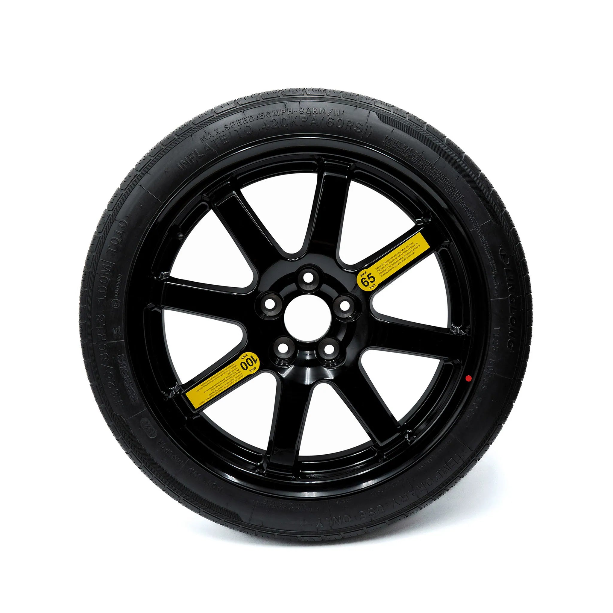 18-Inch T125/80r18 Spare Wheel and Tire - Compatible with Most Vehicles. The EZ Spare Wheel™ provides a dependable solution for vehicle owners in need of a spare tire.