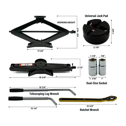 EZ Spare 2.5 Ton Scissor Jack Kit