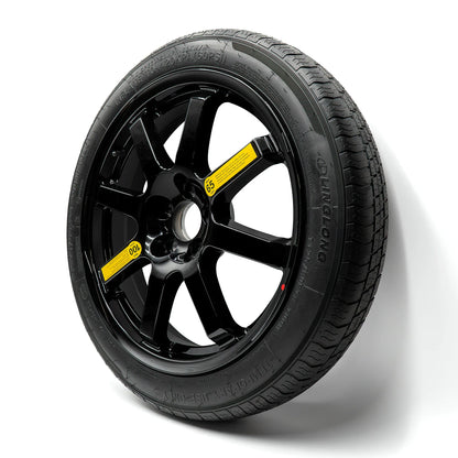 Side angle view of EZ Spare Wheel with 125/80R18 temporary spare tire