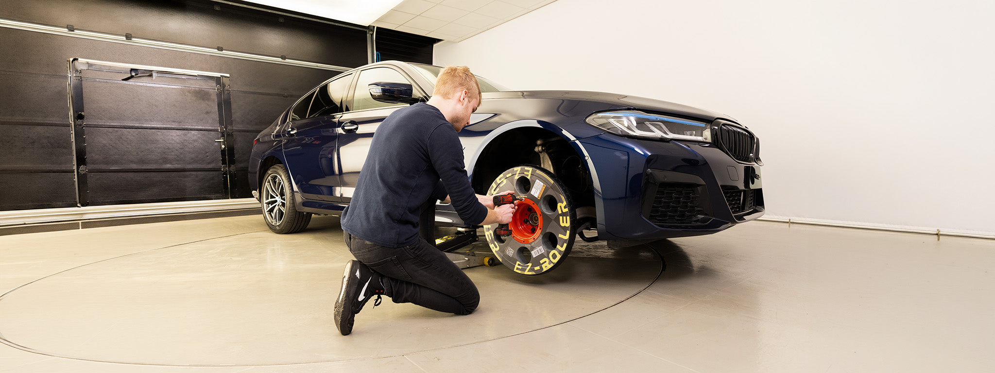 EZ Roller-Spinner at the BMW Service center 