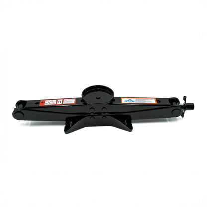 EZ Spare 3 ton scissor jack shown in lowered position with universal jack pad