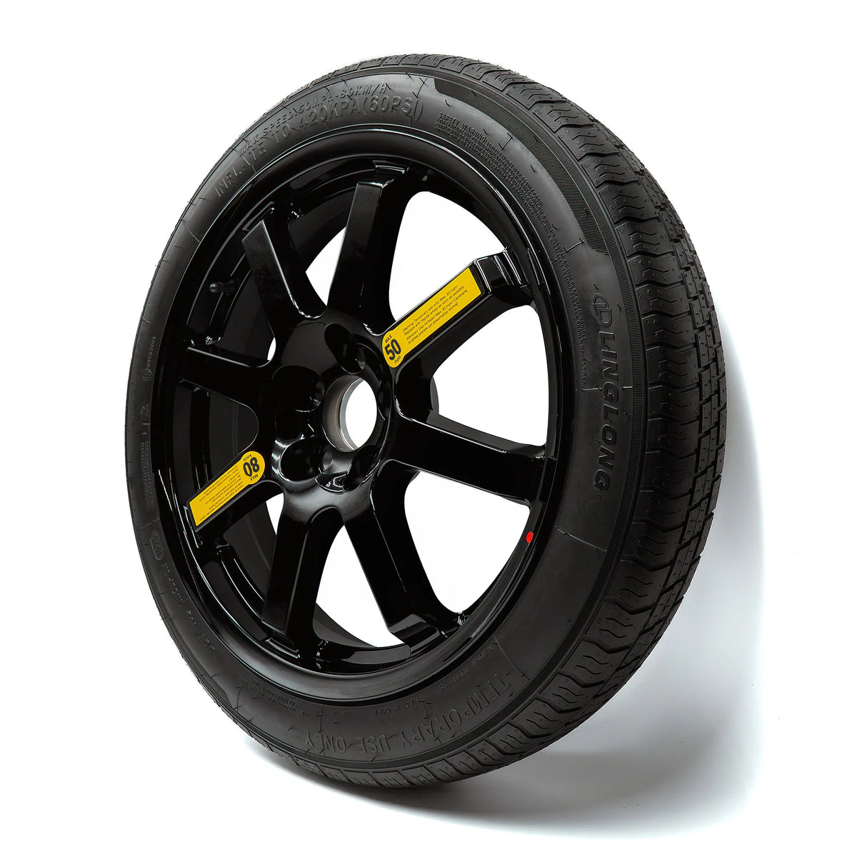 Side angle view of EZ Spare Wheel with 145/65R20 temporary spare tire