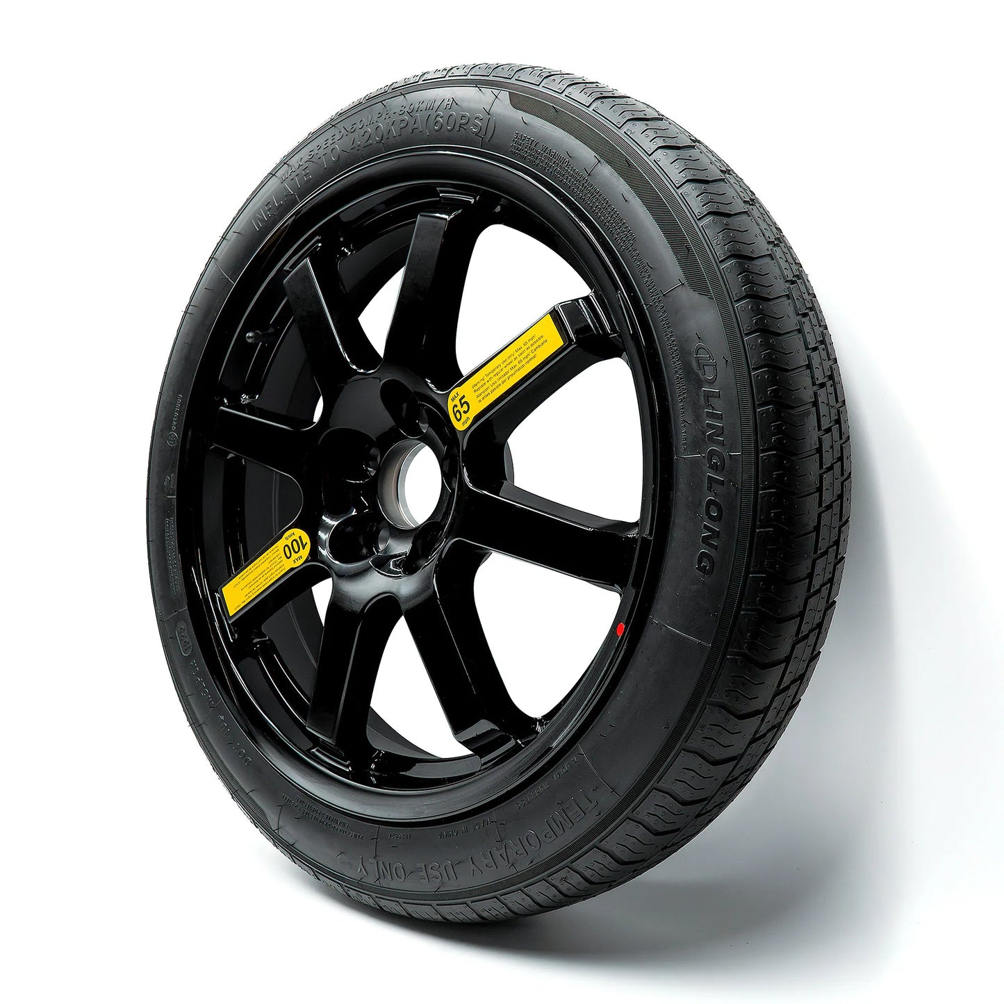 Side angle view of EZ Spare Wheel with 145/65R20 temporary spare tire
