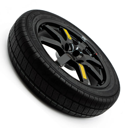 Top view of the EZ Spare Wheel with a 175/70R20 compact spare tire, designed for emergency use on 5-lug vehicles.