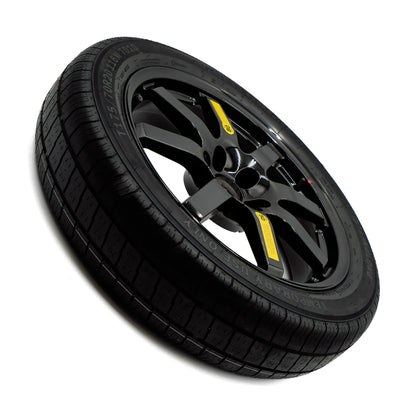 Top angle view of the EZ Spare Wheel with a 175/70R20 compact spare tire, designed for emergency use on 5-lug vehicles.