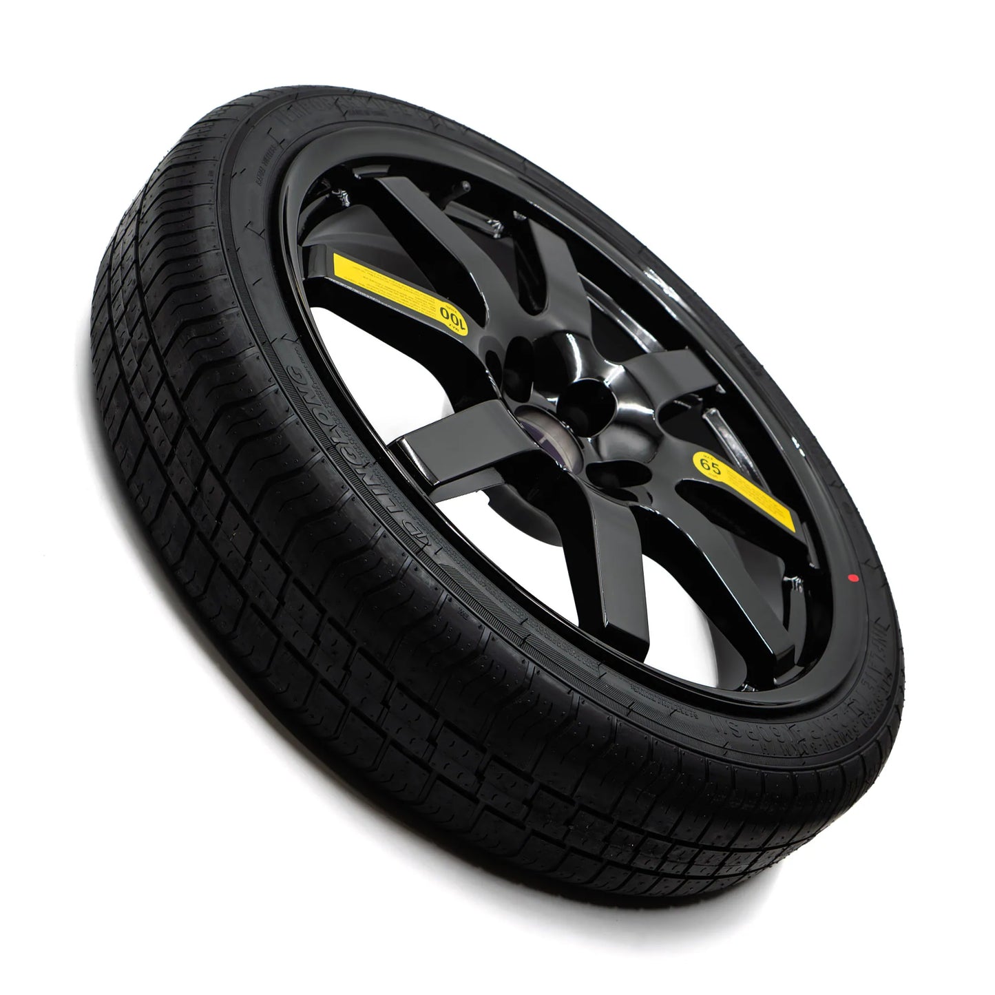 Side angle view of 18-inch EZ Spare Wheel with compact spare tire