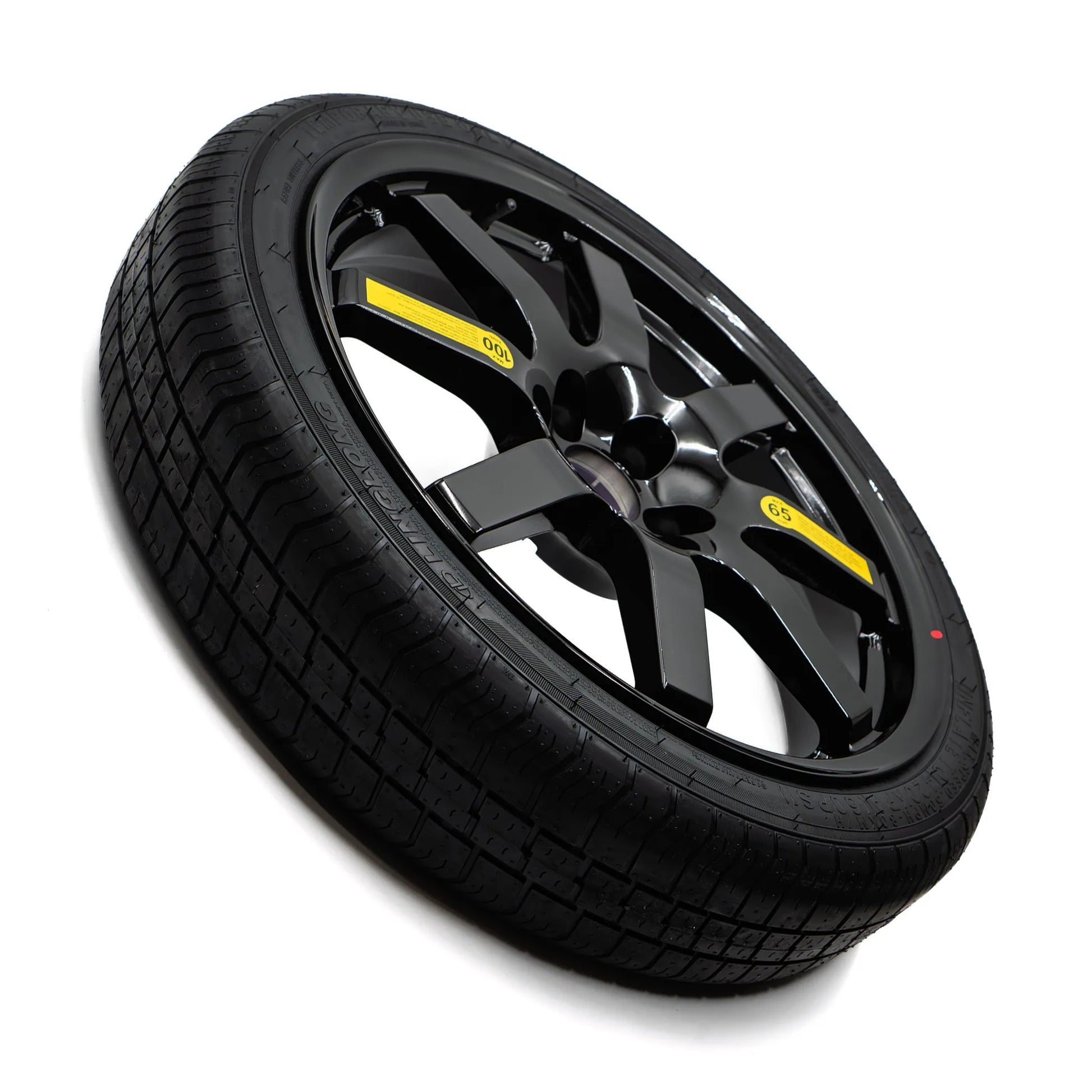 Side angle view of 18-inch EZ Spare Wheel with compact spare tire