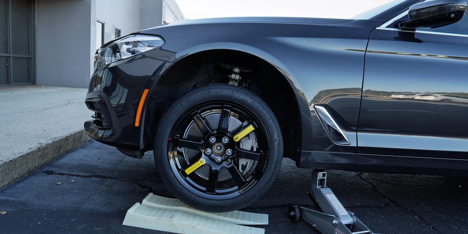 BMW 540i with EZ Spare Wheel compact spare tire installed