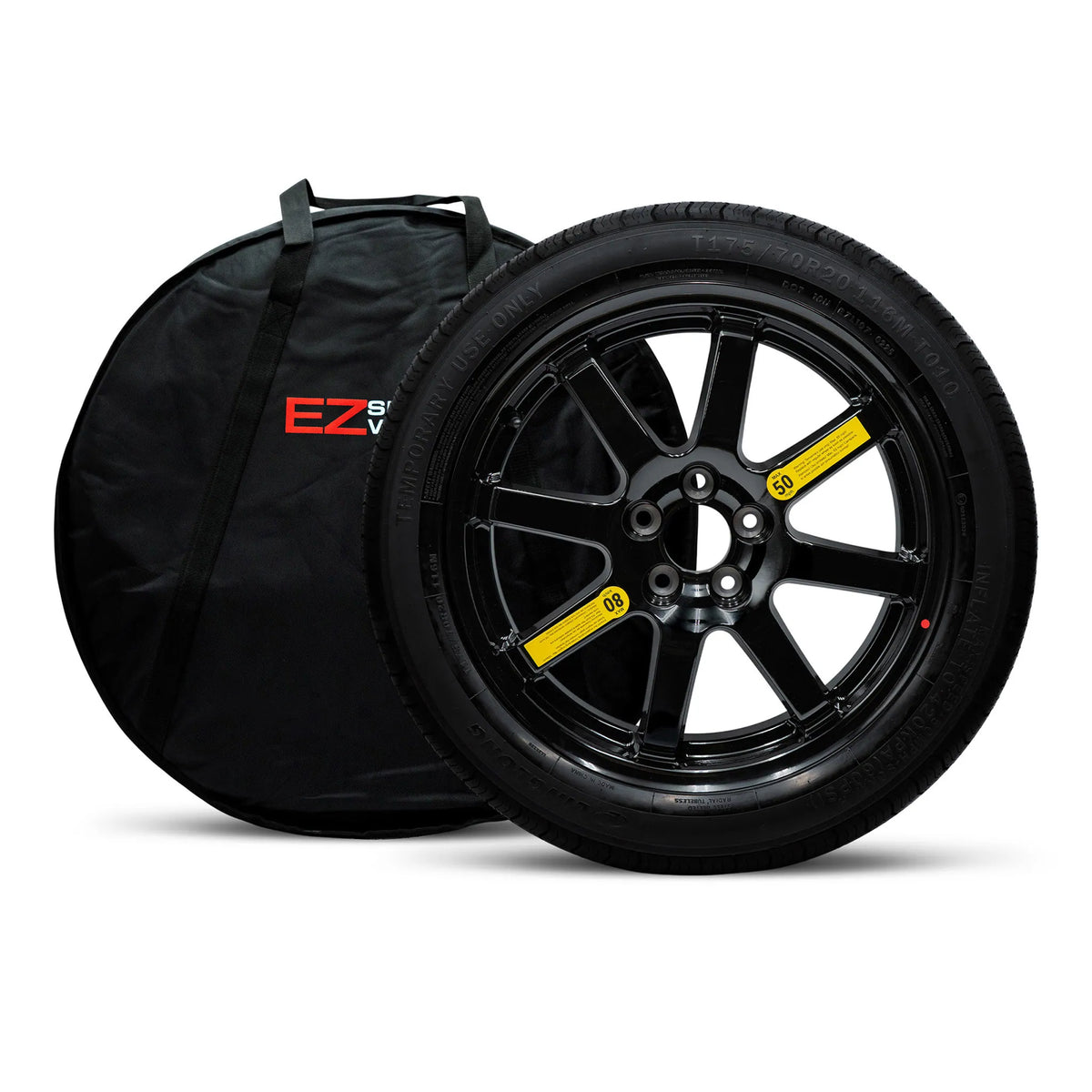 20" EZ Spare Wheel with a 175/70R20 tire is essential for all Lexus RX350 models and includes a convenient carrying bag.