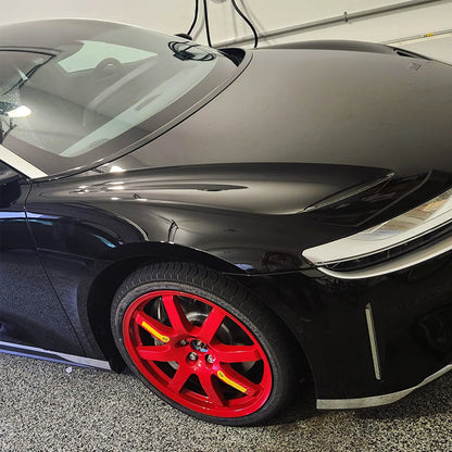 Lucid Air Grand Touring Black Car with the EZ Spare Wheel