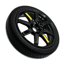 Top view of EZ Spare temporary emergency tire with black alloy wheel for 5-lug vehicles